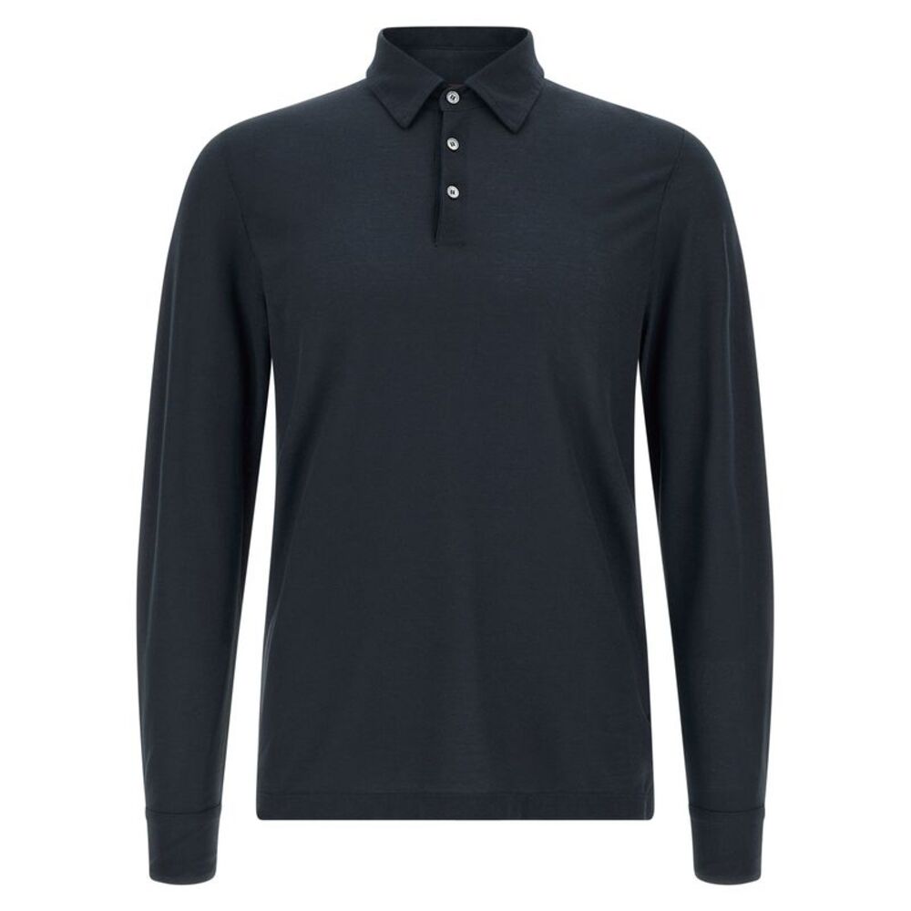 ZANONE Blue Cotton Polo Men's Shirt